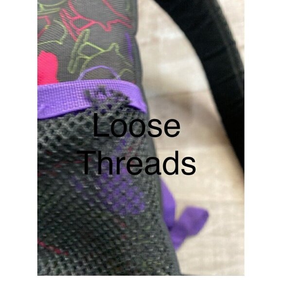 JanSport Black Pink and Purple Birds Large Backpack - Picture 5 of 12